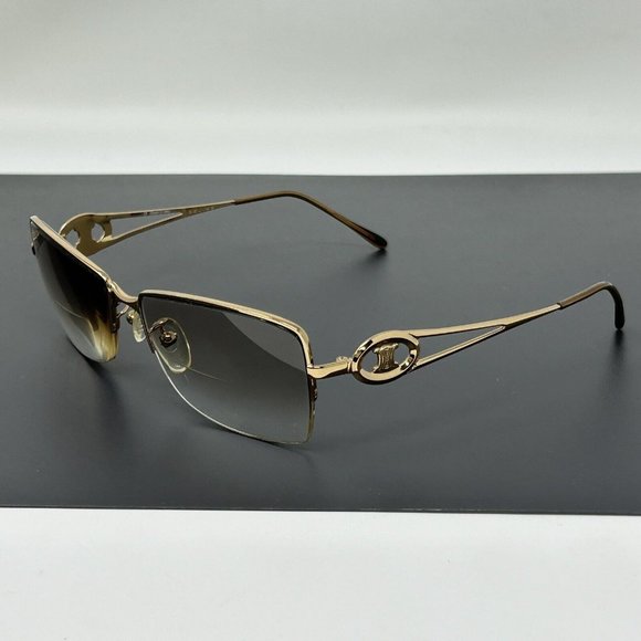Vintage Celine Eyeglasses Frames 1219 COL.300 Gold  Half Rim - Picture 1 of 16